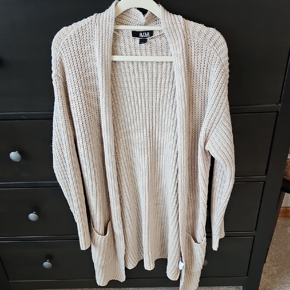 a.n.a Women's Beige Knit Cardigan